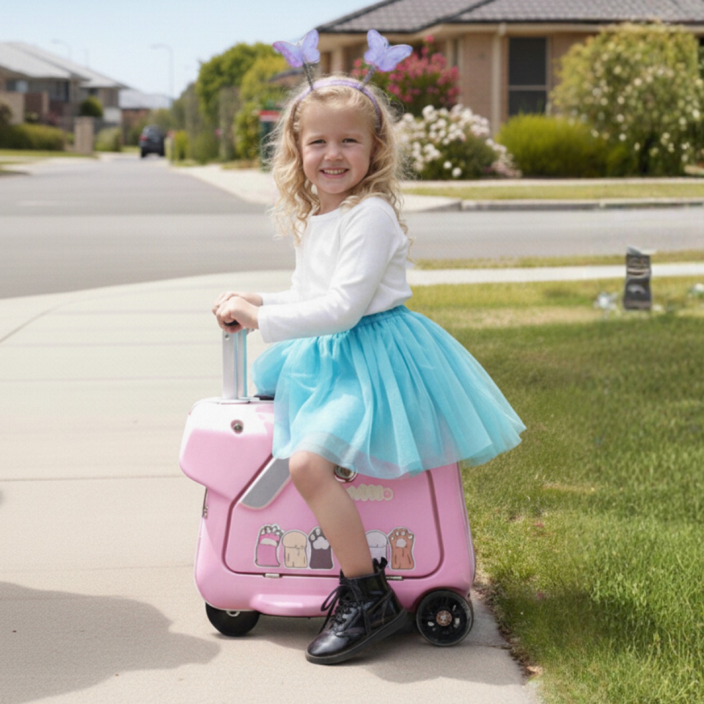 A girl riding an Airwheel SQ3