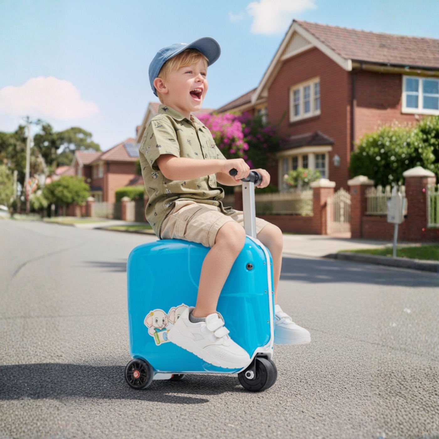 A boy riding an Airwheel SQ3S